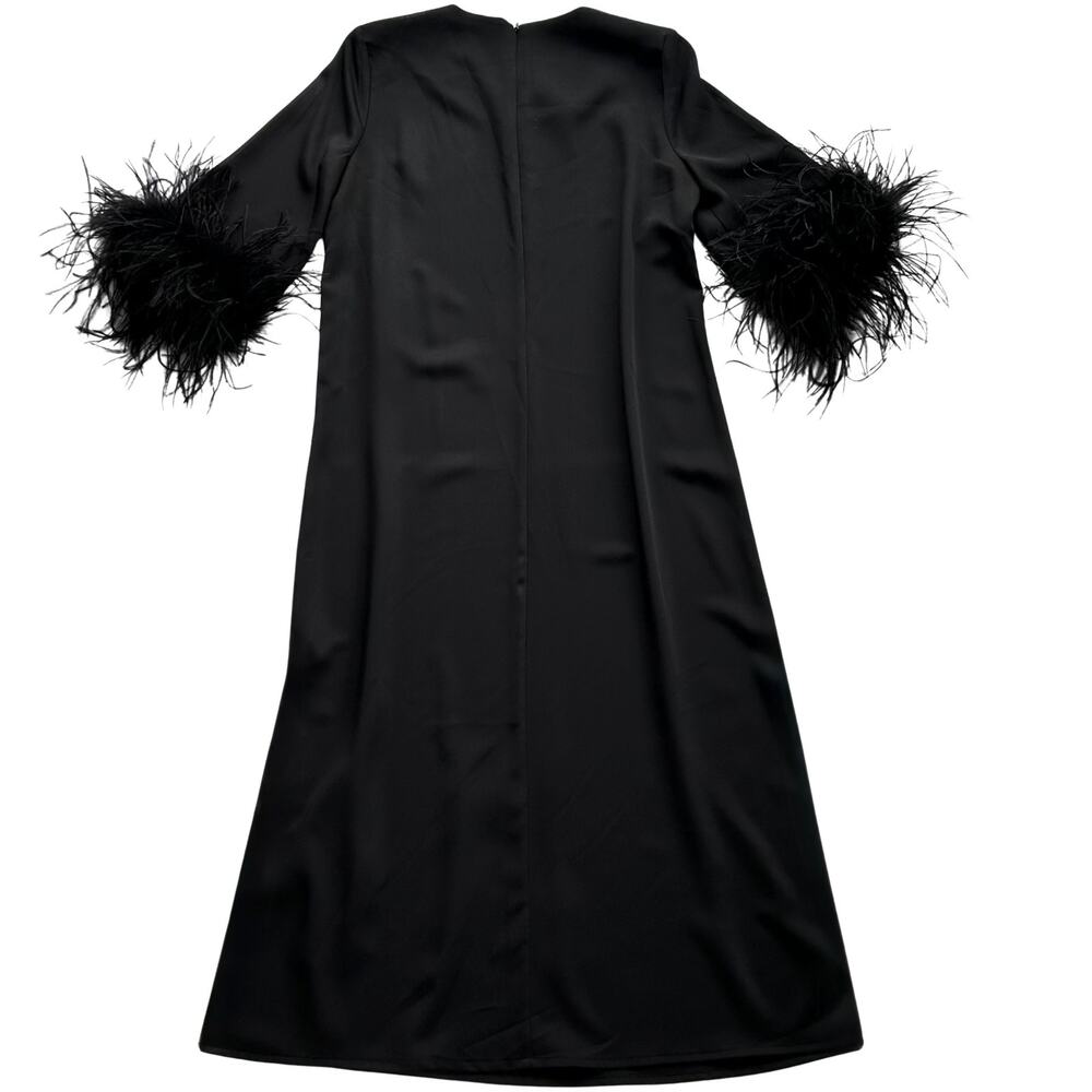 Tuckernuck Black Feather Jamie Dress Ostrich Feather Cuffs Size S - Picture 11 of 16